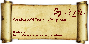 Szeberényi Ágnes névjegykártya